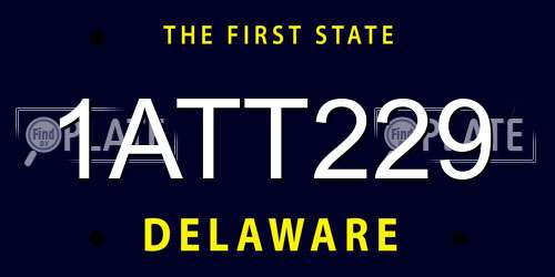 1ATT229 Delaware License Plate