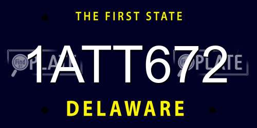 1ATT672 Delaware License Plate