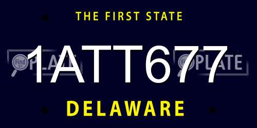 1ATT677 Delaware License Plate