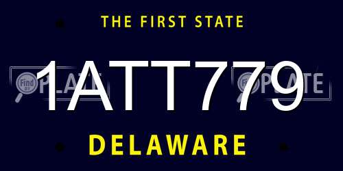 1ATT779 Delaware License Plate