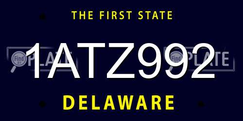 1ATZ992 Delaware License Plate