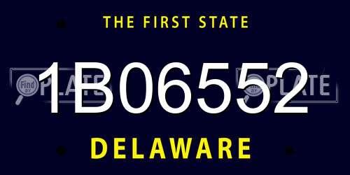 1B06552 Delaware License Plate