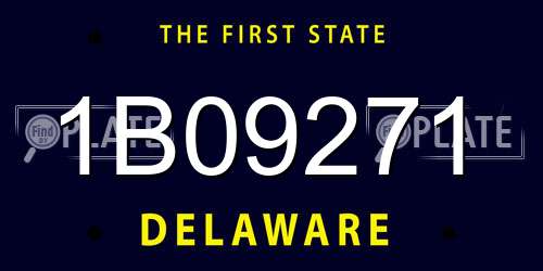 1B09271 Delaware License Plate