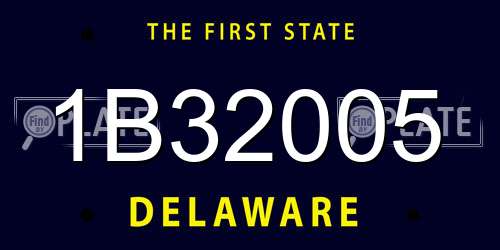 1B32005 Delaware License Plate