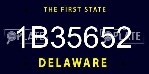 1B35652 Delaware License Plate