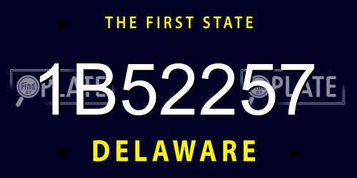 1B52257 Delaware License Plate