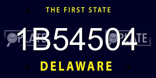 1B54504 Delaware License Plate