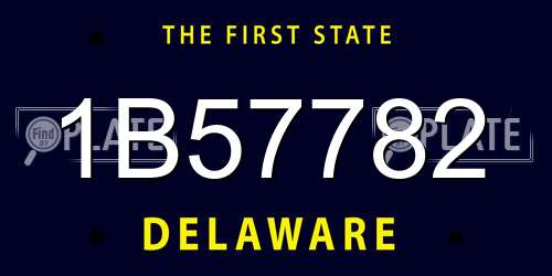 1B57782 Delaware License Plate