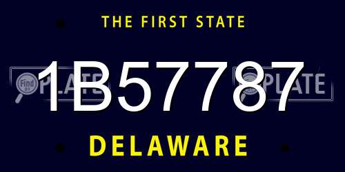1B57787 Delaware License Plate
