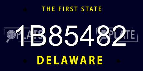1B85482 Delaware License Plate