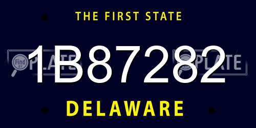 1B87282 Delaware License Plate