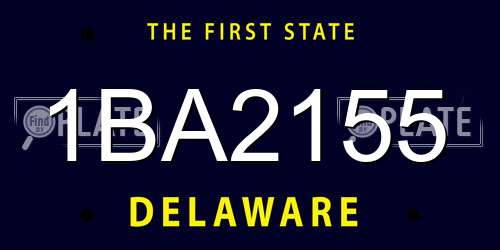 1BA2155 Delaware License Plate