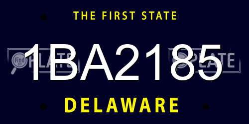 1BA2185 Delaware License Plate