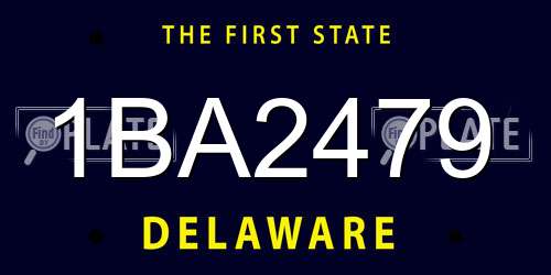 1BA2479 Delaware License Plate