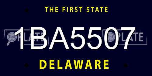 1BA5507 Delaware License Plate