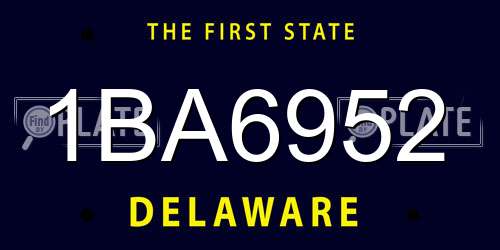 1BA6952 Delaware License Plate