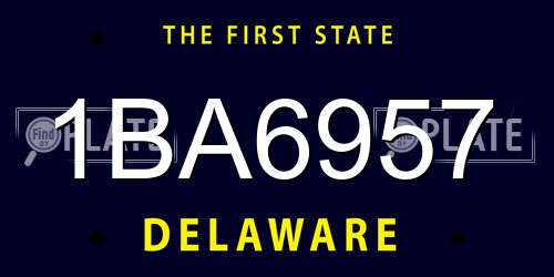 1BA6957 Delaware License Plate