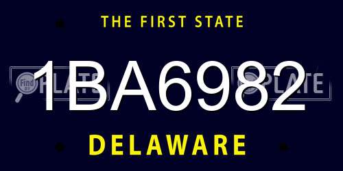 1BA6982 Delaware License Plate