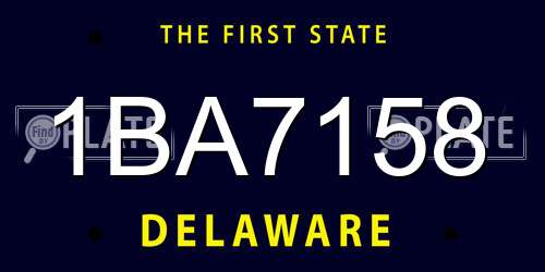 1BA7158 Delaware License Plate