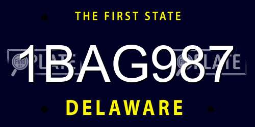 1BAG987 Delaware License Plate