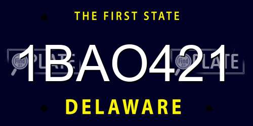1BAO421 Delaware License Plate