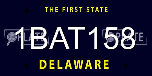 1BAT158 Delaware License Plate