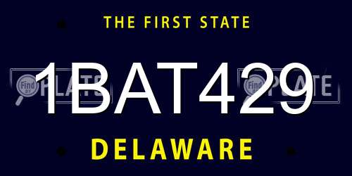 1BAT429 Delaware License Plate