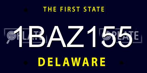 1BAZ155 Delaware License Plate