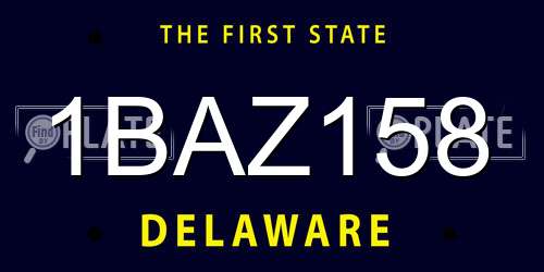 1BAZ158 Delaware License Plate