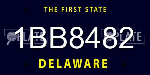 1BB8482 Delaware License Plate