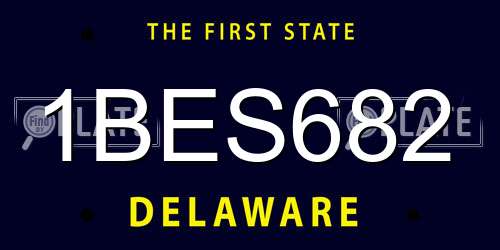 1BES682 Delaware License Plate