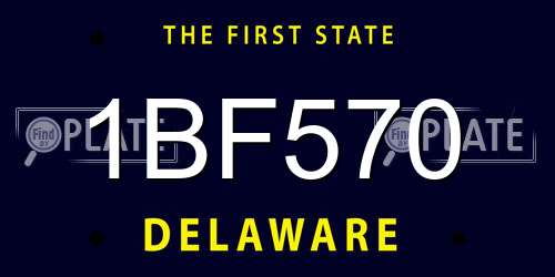 1BF570 Delaware License Plate