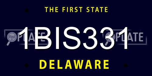 1BIS331 Delaware License Plate