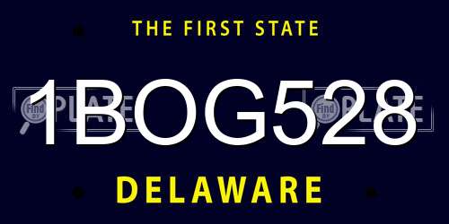 1BOG528 Delaware License Plate