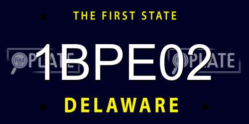 1BPE02 Delaware License Plate