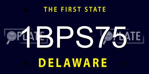 1BPS75 Delaware License Plate