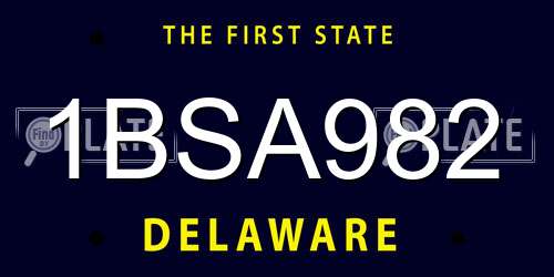 1BSA982 Delaware License Plate