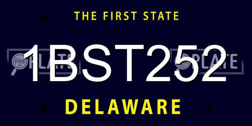 1BST252 Delaware License Plate