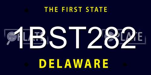 1BST282 Delaware License Plate