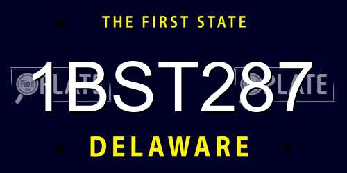 1BST287 Delaware License Plate
