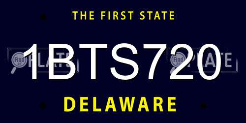 1BTS720 Delaware License Plate