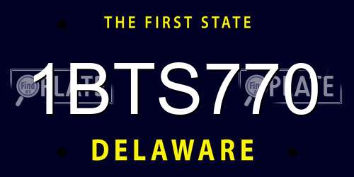 1BTS770 Delaware License Plate