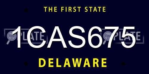 1CAS675 Delaware License Plate