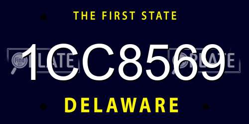 1CC8569 Delaware License Plate