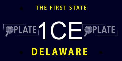 1CE Delaware License Plate