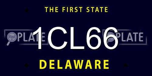 1CL66 Delaware License Plate