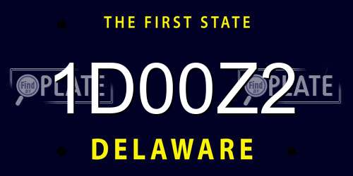 1D00Z2 Delaware License Plate