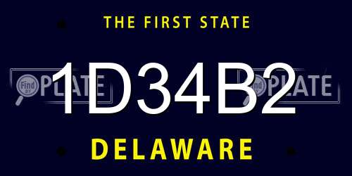 1D34B2 Delaware License Plate