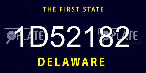 1D52182 Delaware License Plate