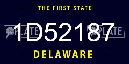 1D52187 Delaware License Plate